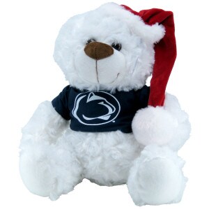 plush cuddle buddy bear Louie with Santa hat
